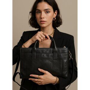 Wilsons Leather Pelle Studio Black Business Briefcase Laptop Handbag